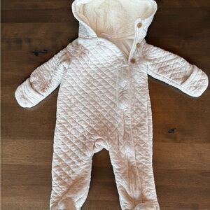 Cozy White Quilted Baby One Piece